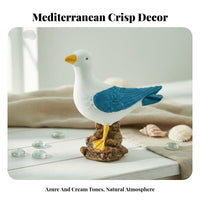 Seaside Theme Bird Model Sea Themed Resin Seagull Figurine Realistic Design Sea Bird Figurine for Beach Lovers, Living Room, Tabletop