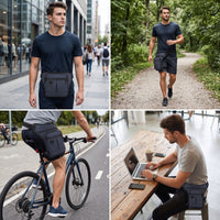 Waterproof Waist Bag with Zippered Pockets Multifunctional Trapezoid Fanny Pack Handshands-Free Bum Bag Lightweight for Travelers, Hikers, Commuters, Cycling