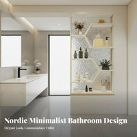Partition Shelf with Glass Panel Light Luxury Design Entryway Partition Cabinet Modern Minimalist Design Privacy Screen