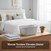 Imitation Rattan container flexible Woven Organizer Lightweight for Living Room