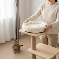 Round Feline Climbing Structure Pad Versatile Feline Climbing Structure Climbing Structure Cushion Versatile Round Faux Pet Cushion