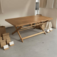 Portable Folding Table Solid Wood Portable Rectangular Table Home Furniture Small Size Quick Setup for Balcony