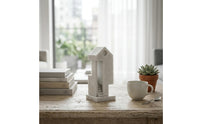 Architectural Sculpture Modern Abstract Sculpture Flat White Tabletop Decor for Aesthetic Minimalism Fans