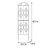 Black Iron Trellis for Garden Borders, Rust-Resistant Plant Support for Climbing Plants, Modern Decorative Metal Trellis