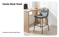 Modern Design Upholstered High-Back Stool Metal Footrest Counter Chair Padded Cushion Seating Furniture Sturdy Construction for Cafe Owners, Bar Patrons, Restaurant Guests, Kitchen Island, Pub, Dining Room, Office