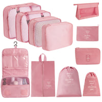11 Pieces Luggage Organizer Bags with Hanging Toiletry Bag Long-Lasting Travel Organizer Set Packing Cubes with Toiletry Bag
