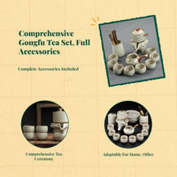 Semi-Automatic Gongfu Porcelain Tea Set, Rotating Brewer