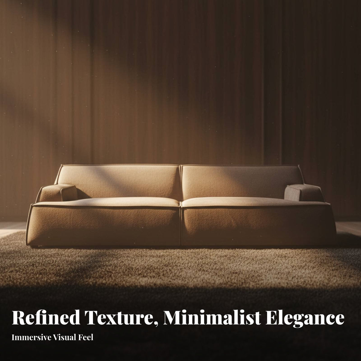 Straight-Line Settee Minimalist aesthetic Couch Italian Design Home Seating for Interior Designers, Homeowners, Living Room, Lounge Area, Office Lobby