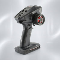 Replacement RC Transmitter with Steering Wheel Dual-Rate Adjustment Pistol Grip Transmitter Ergonomic Pistol Grip Controller Textured for Hobbyists, Racing Practice, Bench Setup