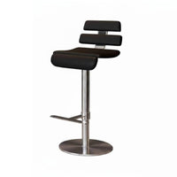 Modern Minimalist Design Upholstered Highspine Stool Adjustable Height Upholstered Pedestal Bar Stool 360-Degree rotate Counter Chair With rear supportrest for Adults, Homeowners, Restaurant Owners, Reception Desk, Kitchen Island, Bistro, Dining Room