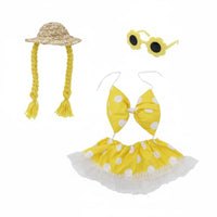 Polkas Dot Goose Ornament Hawaiian Theme Goose Costume Decor Cute Dress-Costume Design Outdoor Animal Decoration for Patio