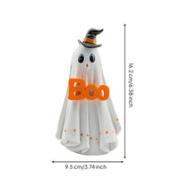 Indoor Ghost Figurine with Witch Hat Playful Ghost with Witch Hat Home Halloween Table Statue Desk for Classroom