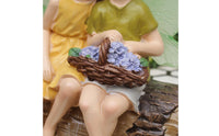 Boy and Girl Fairy Miniature Romantic Design Mini Fairy Figurine Detailed Craftsmanship Kissing Fairies on Log Ornament for Micro-Landscape, Desktop
