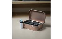 3 Pieces Metal Shell Billiard Tip Storage Case Hinged Lid Cue Ferrule Storage Box Crush-Resistant Pool Cue Tip Container Foam Insert for Game Room, Travel