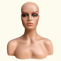 Female Mannequin Head with Shoulders Wide Shoulder Design Mannequin Head with Shoulders Versatile Hat and Scarf Display Bust for Salon Owners