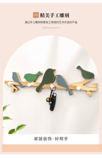 Wooden Animal Hook Density Board Bird Hook Creative Wall Decoration Coat Hook Bedroom Wall Hook