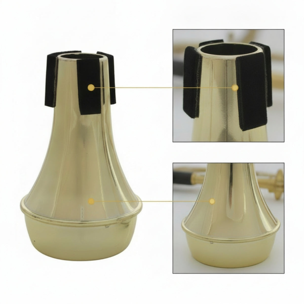 All-Aluminum Practice Mute Sturdy Trumpet Mute Tapered Trumpet Silencer Quiet for Students