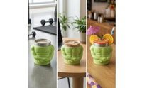 Stainless Steel Torso Cup Novelty Muscle Cup Sculpted Tumbler Brushed Metal for Hosts, Home Bar, Parties