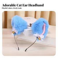 Cat Ear Headband Adorable Design Soft Cat Ears with Tinkler S Headband with Tinkler S and Ribbon S Cute Design Faux Kitty Ears