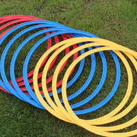 12 Pieces PP Material Football Agility Rings Red Blue Yellow 12 Pack Agility Rings Colored Set Football Training Hoop Indoor Outdoor Use for Sports Practice