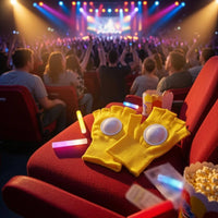 Stretch-Fit Fingerless Gloves with Hand Pads Ribbed Knit Stretchy for Performers, Spectators, Concerts, Sports Events