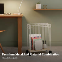 Rolling Laundry Basket Space Saving Rolling Laundry Basket Multi-Functional Metal Wire Hamper for Small Areas, Washroom, Dorm Room