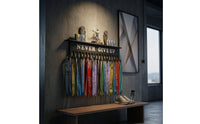 Black Medal Hanger with Shelf Heavy-Duty Medal Holder with Shelf Modern Simple for Athletes