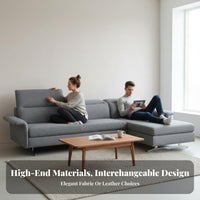 Corner Sofa with Folding rear Pillows L-Shaped Configuration Sectional Couch Adjustable rearrest Living Room Furniture for Families, Lounge Area, Home