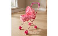 Doll Carriage with Canopy Foldable Doll Carriage Lightweight Toy Pushchair for Kids, Playroom
