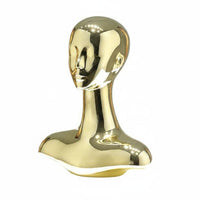 Jewelry Bust Stand Electroplated Finish Hat Display Bust Mirror Shine Hairpiece Display Stand