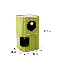 Enclosed Cat House and Climbing Tree Activity Center, Multi-Level Ground Type Furniture with Felt, Suitable for Large Cats and Multi Indoor Cats