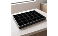 Jewelry Display Tray Velvet-Lined Jewelry Organizer Tray Open-Top for Collectors, Drawer Storage