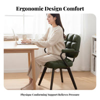 Ergonomic Design Curved supportiverest Wooden Chair Modern design Curved supportiverest Chair Multi-Purpose Household Furniture Stable framework for Home Office Workers, Students, Makeup aficionados, Study Room, Bedroom