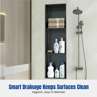 Hollow Stainless Steel Niche Shelf, Built-In Bathroom Organizer, Multitier Metal Storage Cabinet