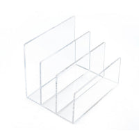Clear Acrylic File Organizer Desk Storage, Stackable Layered Desktop Perfume Holder and Stand with Shelves