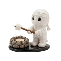 Hand-Painted Candle Holder with Figure Compact Tabletop Candle Holder Glossy Decor Cozy for Mantel