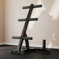 Barbell Plate Rack Triangular Barbell Plate Rack with Holders Space-Saving for Home Gym Owners