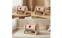 Natural Wood Educational Rolling Drum Tabletop Desktop Rolling Drum Early Learning Baby Toys Rounded Edges for Toddlers, Classrooms