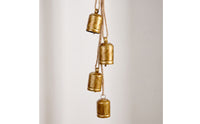 Cylindrical Bell Vintage-Style Bell with Rope Hanger Rustic Ornament for Christmas Tree, Wreath