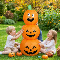 Halloween Inflatable Pumpkin Air-Blown Halloween Inflatable with Built-in Fan Jack-O'-Lantern Decoration Stacked Easy Setup