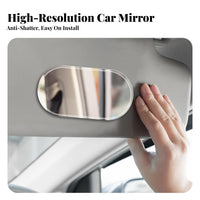 Car Sun Visor Mirror Crystal-Clear Peel-and-Stick Makeup Mirror Shatterproof