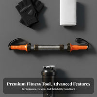 Non-Slip Grip Adjustable Power Twist Bar Easy Adjustment Coil Arm Strength Bar Portable Design Coil Resistance Arm Exerciser Long-Lasting Steel Springs for Men, Women, Beginners, Home Gym, Office