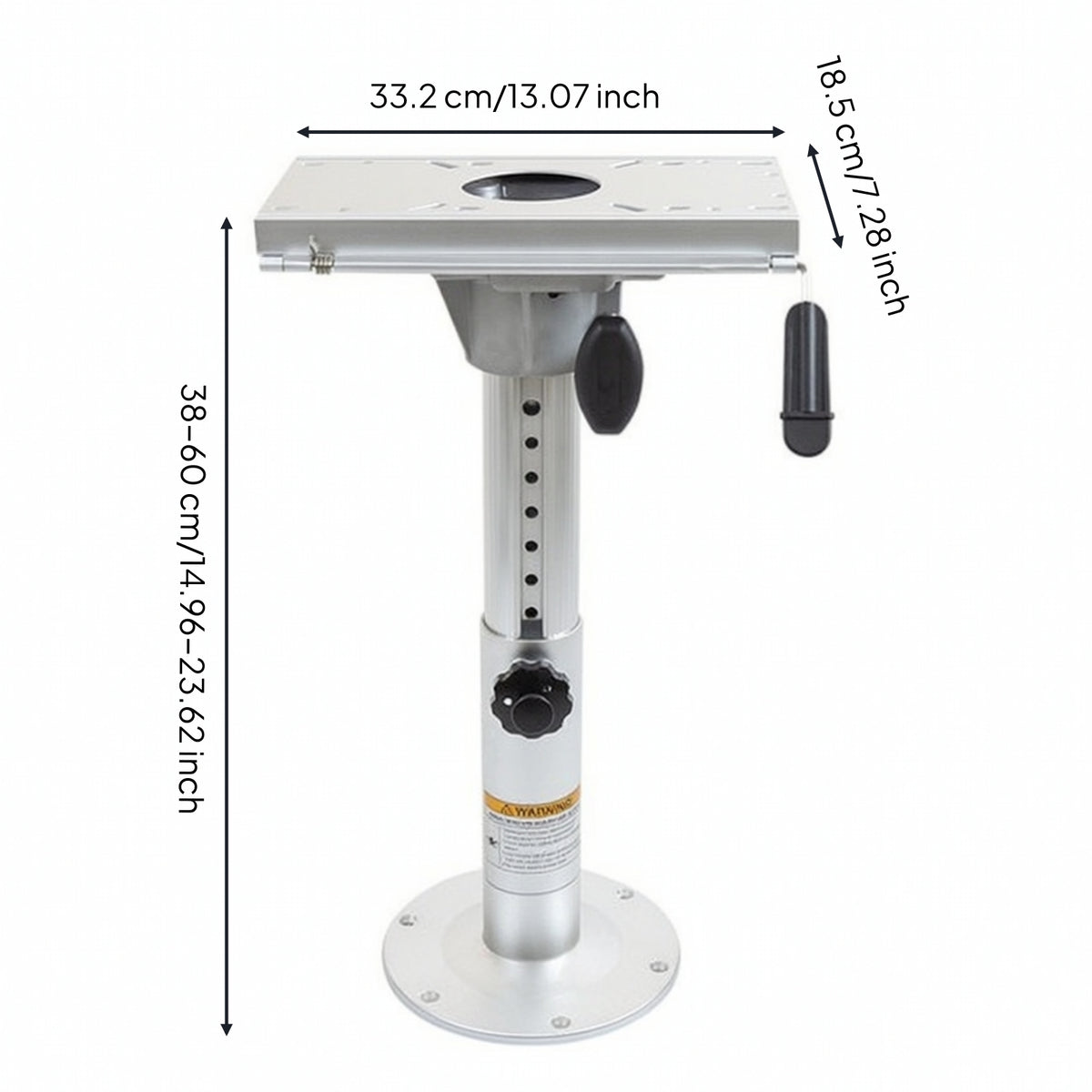 Boat Seat Pedestal with Locking Knob Manual Boat Seat Pedestal with Locking Hardware Stable for Anglers, Boaters