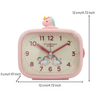 Melody Analog Alarm Clock Decorative Desk Clock with Figure Tabletop Compact for Nightstand