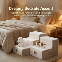 Pet Dogs, 3-Layer Structure Dog Steps for Bed, Anti-Slip Designs Gentle Slope, Small Dogs Cats Climbing Aid, Orange - Compressed Packaging