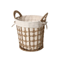 Rope Basket with Liner Handwoven Rope Basket Sturdy Woven Storage Bin with Handles for Bedroom