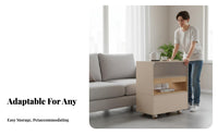 Space-Saving Wheeled Utility Shelf Sturdy Construction Convertible Rolling Cabinet Easy Assembly Mobile Furniture Hidden Compartments for Small Apartment Residents, City Dwellers, Living Room, Narrow Areas, Bedroom, Home Office