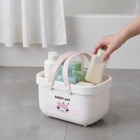 Cartoon Portable Drainable Storage Basket for Bathroom, Toiletries, Toys, and Sundries