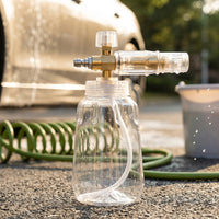 Spray Bottle for Car Wash with High Pressure Pump Sprayer, Aluminum Foam Lance for Car Washing, Transparent Bottle with Adjustable Nozzle, 1 Pack