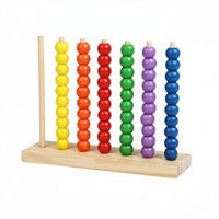 Wooden Bead Stacking Toy Fine Motor Skills Training Rainbow Bead Sorter Early Math Learning Color Sorting Stacking Rings for Preschoolers